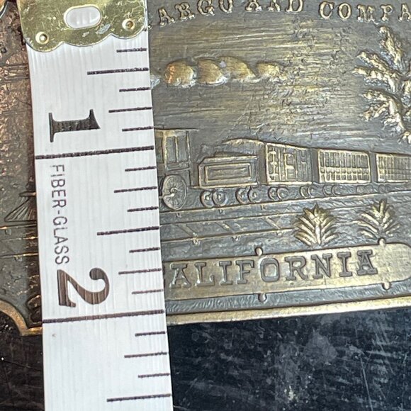 Vintage Wells Fargo & Co California Train Brass Belt Buckle Only - Picture 6 of 6